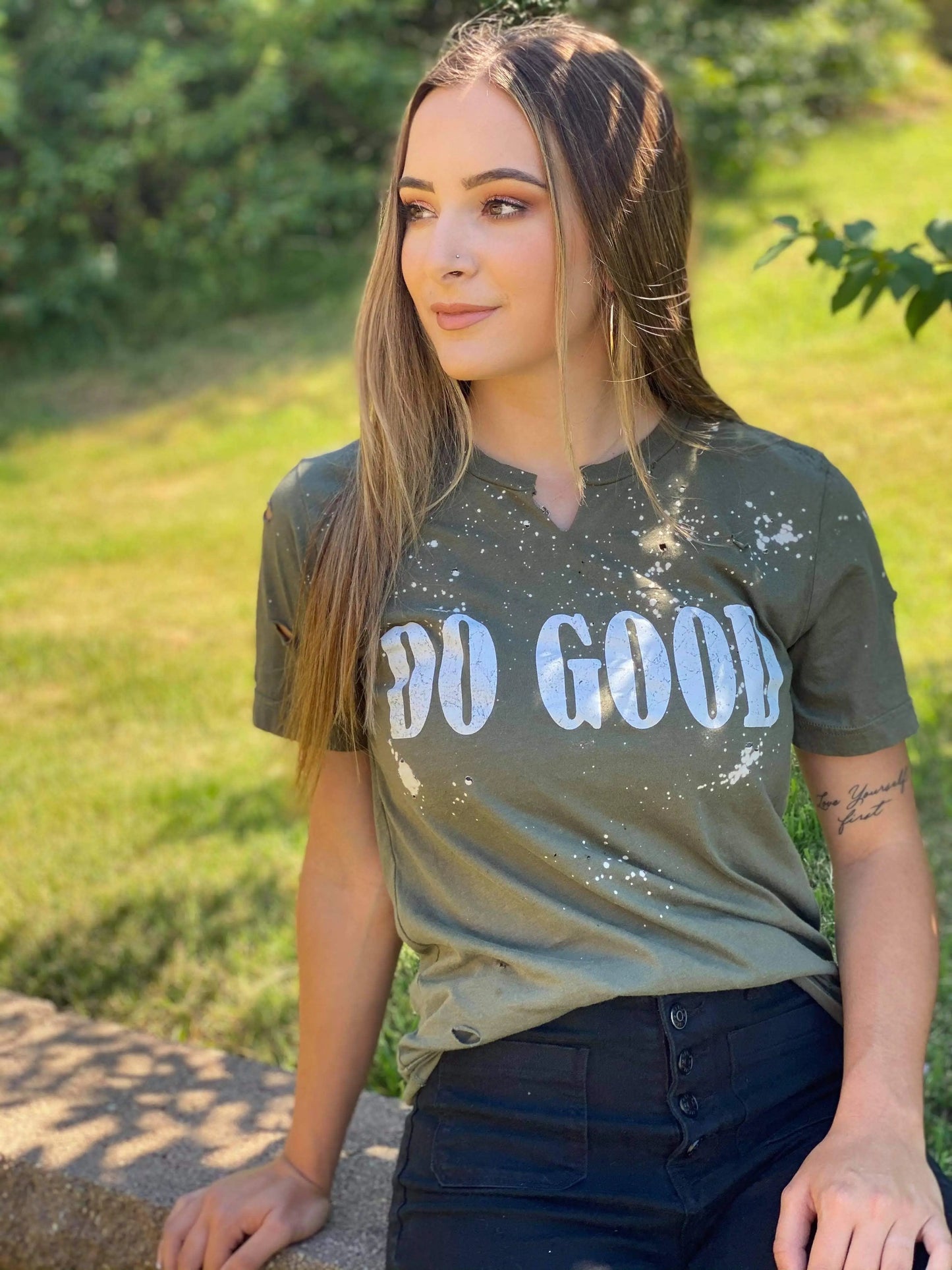 Do Good Distressed Tee