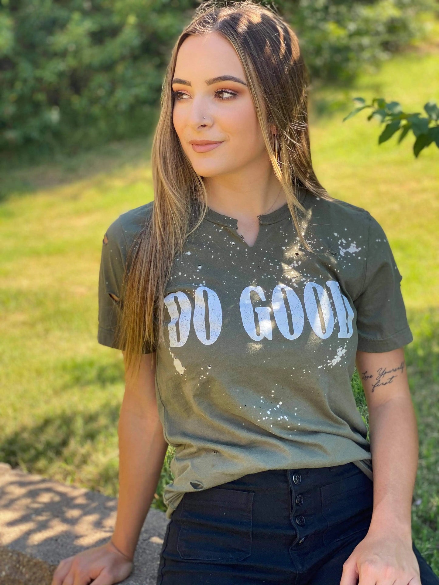 Do Good Distressed Tee